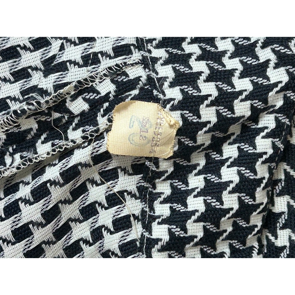 Vintage Herman Marcus Black White Houndstooth Vest and Pleated Skirt Set Size 12 - Picture 7 of 11